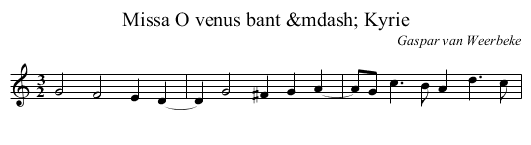 Missa O venus bant &mdash; Kyrie - staff notation