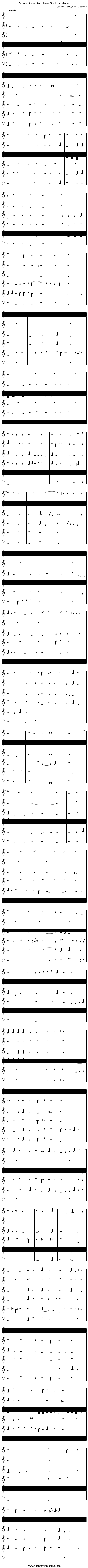 Missa Octavi toni First Section Gloria - staff notation
