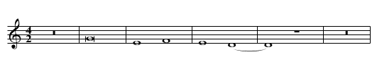Missa Octavi toni First Section Sanctus - staff notation