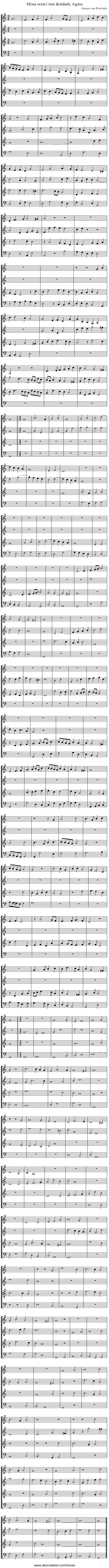 Missa octavi toni &mdash; Agnus - staff notation