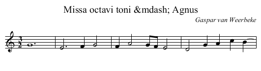 Missa octavi toni &mdash; Agnus - staff notation