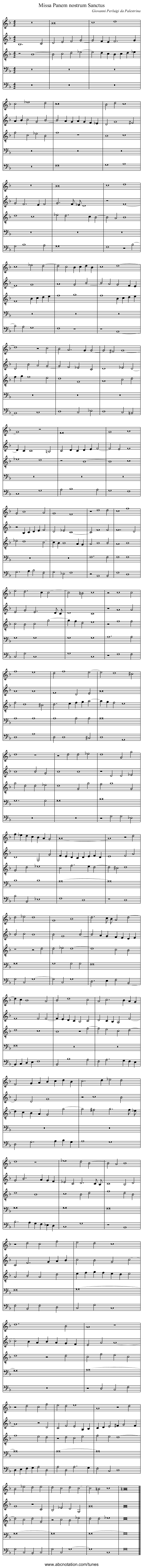 Missa Panem nostrum Sanctus - staff notation