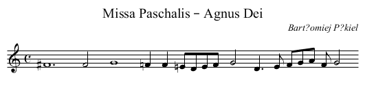 Missa Paschalis – Agnus Dei - staff notation