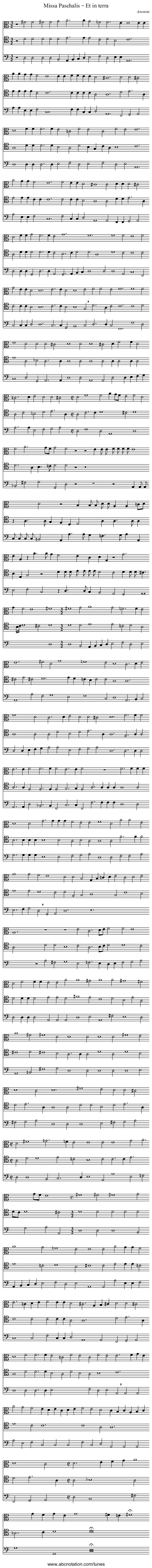 Missa Paschalis – Et in terra - staff notation
