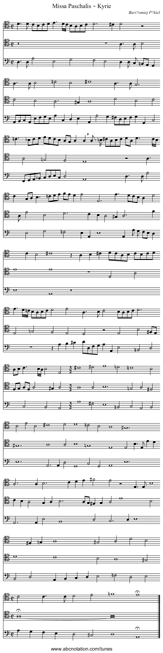 Missa Paschalis – Kyrie - staff notation