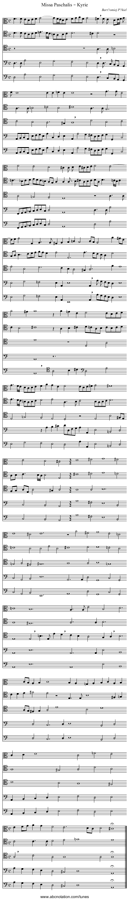 Missa Paschalis – Kyrie - staff notation