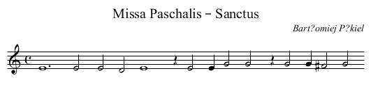 Missa Paschalis – Sanctus - staff notation