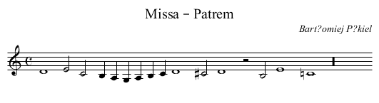 Missa – Patrem - staff notation