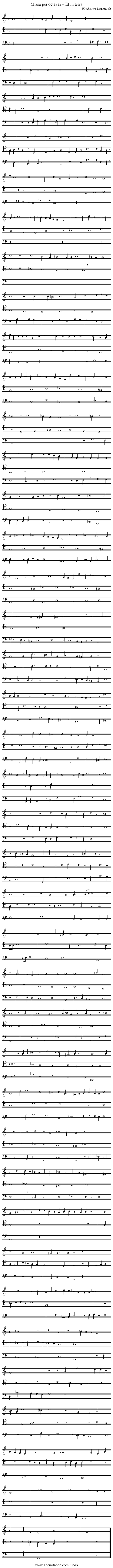 Missa per octavas – Et in terra - staff notation