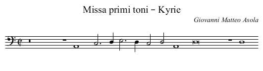 Missa primi toni – Kyrie - staff notation