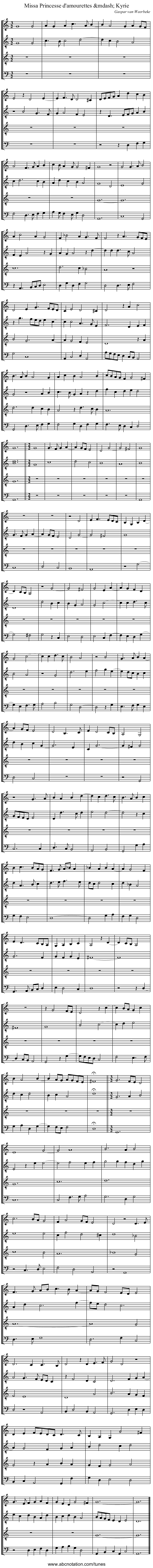 Missa Princesse d'amourettes — Kyrie - staff notation