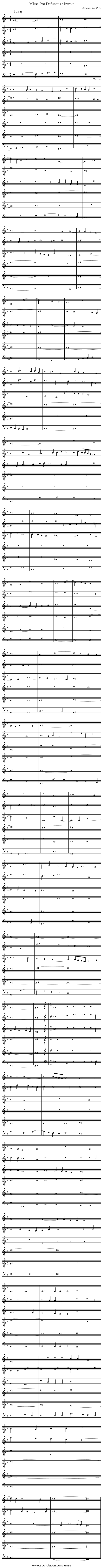 Missa Pro Defunctis / Introit - staff notation
