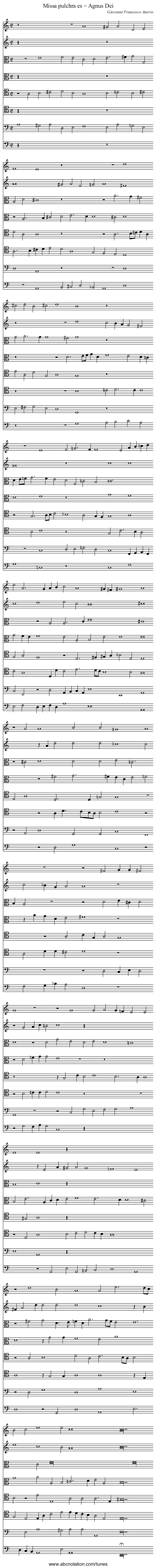 Missa pulchra es – Agnus Dei - staff notation