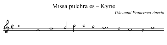 Missa pulchra es – Kyrie - staff notation