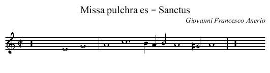 Missa pulchra es – Sanctus - staff notation