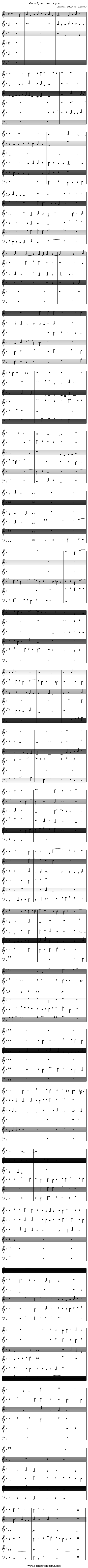 Missa Quinti toni Kyrie - staff notation