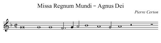 Missa Regnum Mundi – Agnus Dei - staff notation