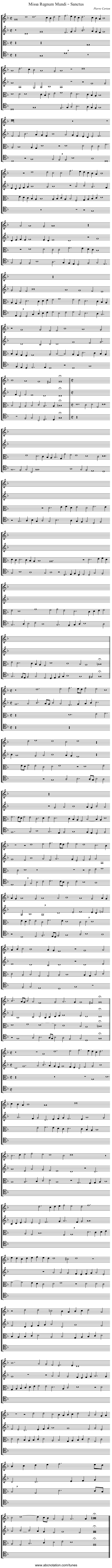 Missa Regnum Mundi – Sanctus - staff notation