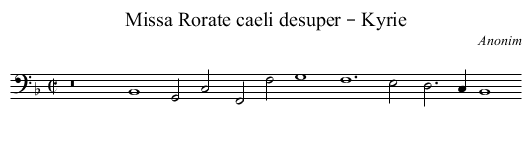 Missa Rorate caeli desuper – Kyrie - staff notation