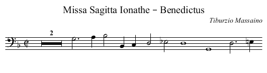 Missa Sagitta Ionathe – Benedictus - staff notation