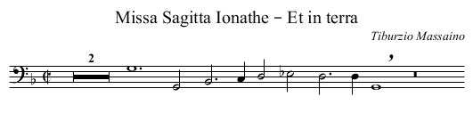 Missa Sagitta Ionathe – Et in terra - staff notation