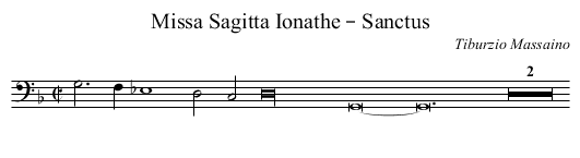 Missa Sagitta Ionathe – Sanctus - staff notation