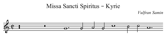 Missa Sancti Spiritus – Kyrie - staff notation