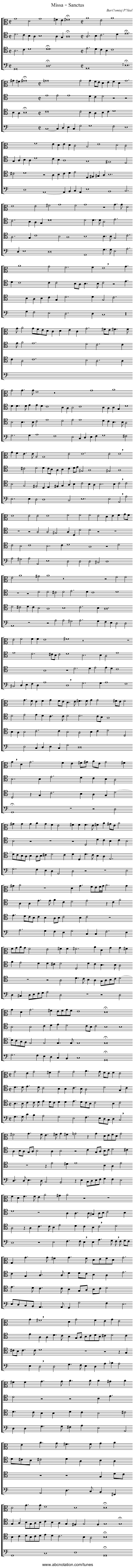Missa – Sanctus - staff notation