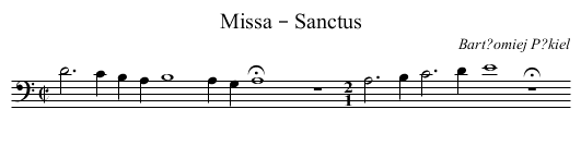 Missa – Sanctus - staff notation