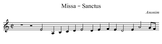 Missa – Sanctus - staff notation