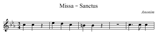 Missa – Sanctus - staff notation