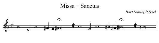 Missa – Sanctus - staff notation