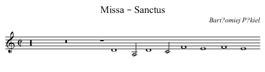 Missa – Sanctus - staff notation
