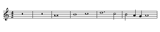 Missa Sine nomine (1599) First Section Benedictus - staff notation