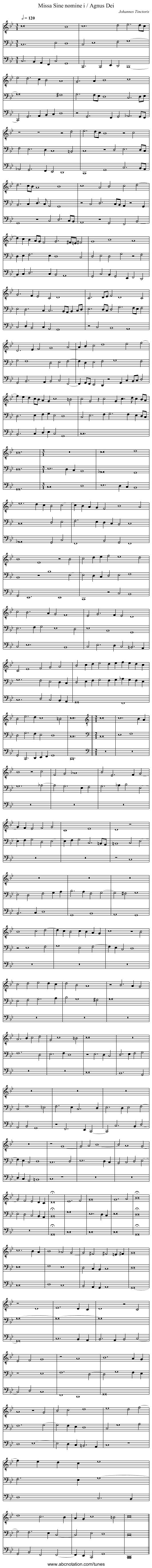 Missa Sine nomine i / Agnus Dei - staff notation