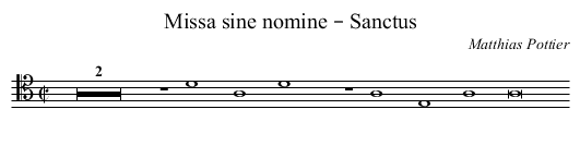 Missa sine nomine – Sanctus - staff notation