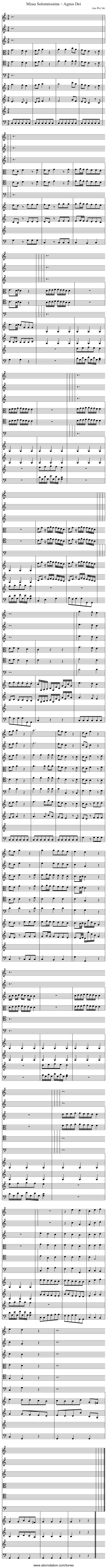 Missa Solemnissima – Agnus Dei - staff notation