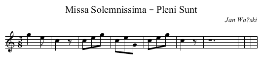 Missa Solemnissima – Pleni Sunt - staff notation