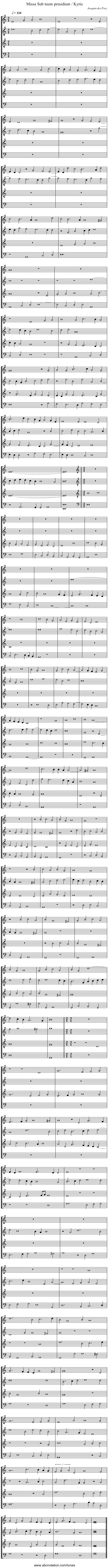 Missa Sub tuum presidium / Kyrie - staff notation
