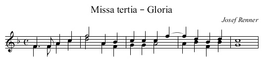 Missa tertia – Gloria - staff notation