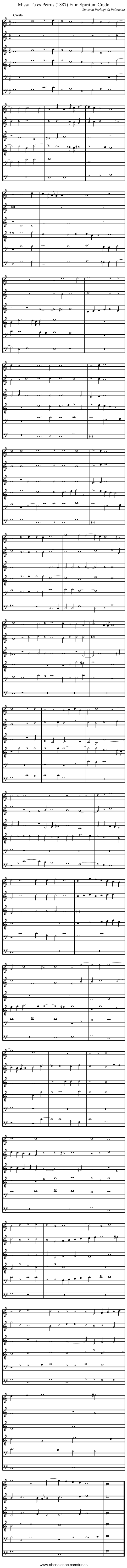 Missa Tu es Petrus (1887) Et in Spiritum Credo - staff notation