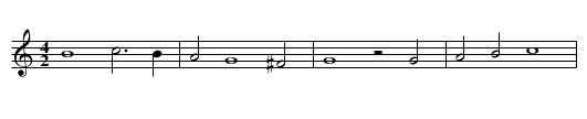 Missa Tu es Petrus (1887) Kyrie II - staff notation
