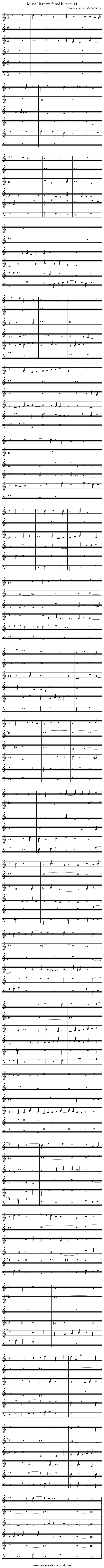 Missa Ut re mi fa sol la Agnus I - staff notation