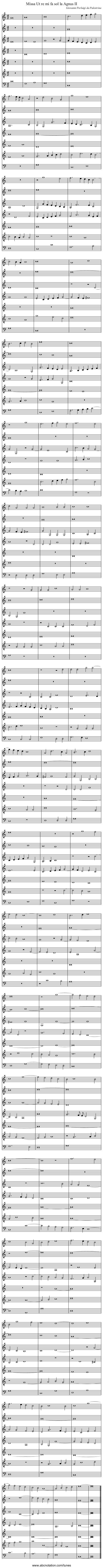 Missa Ut re mi fa sol la Agnus II - staff notation