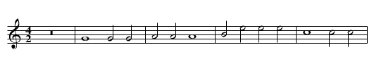 Missa Ut re mi fa sol la First Section Credo - staff notation