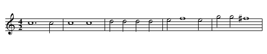 Missa Ut re mi fa sol la First Section Gloria - staff notation