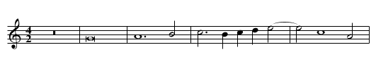 Missa Ut re mi fa sol la First Section Sanctus - staff notation