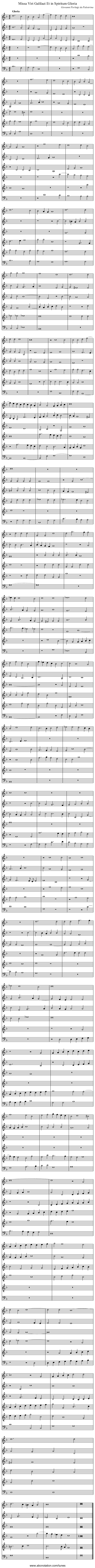 Missa Viri Galilaei Et in Spiritum Gloria - staff notation