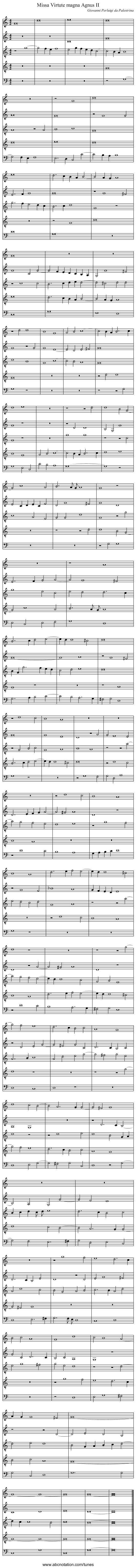 Missa Virtute magna Agnus II - staff notation