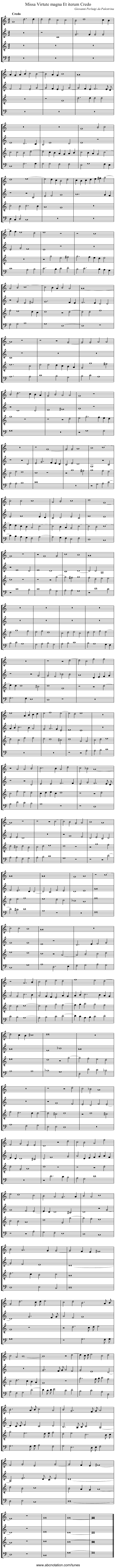 Missa Virtute magna Et iterum Credo - staff notation